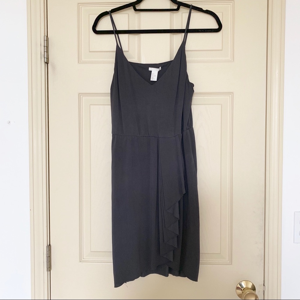 H&M Grey Ruffle Wrap Dress size S